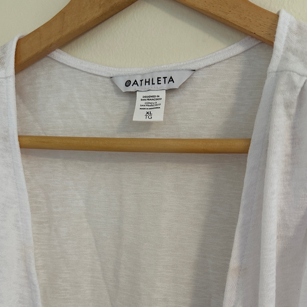 Athleta Soft White Draped Tank Top - Picture 2 of 4